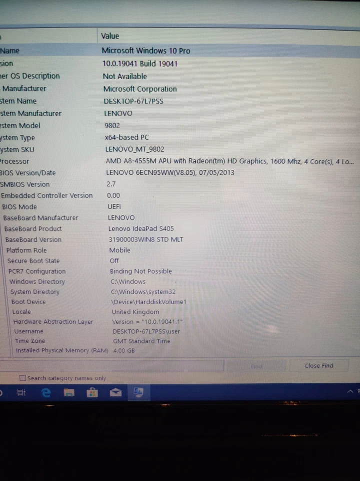Lenovo Ideapad S405 AMD A8 4 GB Ram 180 GB SSD Not Tested Run To Windows  - Image 4 of 4