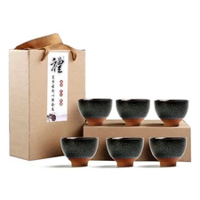 Chinese Ceramic Kung Fu Tea Set of 6 Japanese Tea Cup Sake Cup Ceramic Tea Cu...