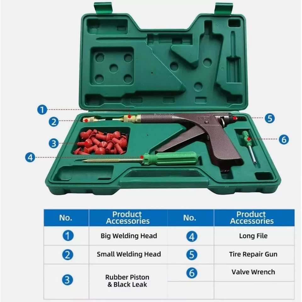 Tubeless Tire Wheel Repair Gun Kit For motorcycles trucks tractors SUVs trailers - Image 4 of 4
