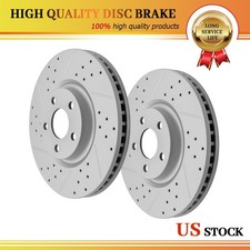 Front Rear Drilled Brake Rotors for 2017 - 2020 Lincoln Continental Ford Edge