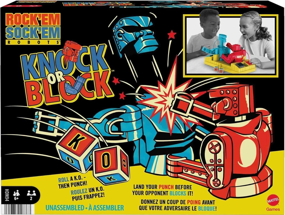 Rock ‘Em Sock ‘Em Robots Knock or Block Game **BRAND NEW & FREE UK POSTAGE**