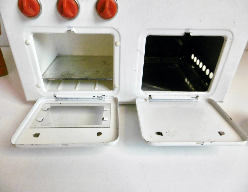 JOUET ANCIEN CUISINIÈRE/FOURNEAU WIKROL EN  TÔLE AVEC BOITE D'ORIGINE - VINTAGE - Photo 3/4