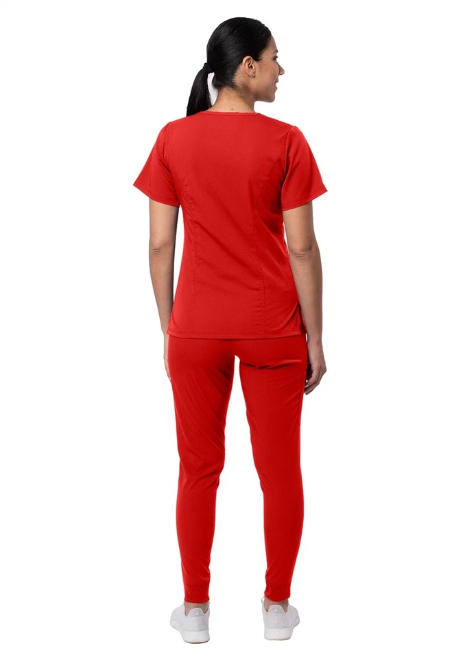 Adar Pro Flawless Plus Scrub Set Women Elevated V-Neck Top & Jogger Scrub Pants - Image 2 of 4