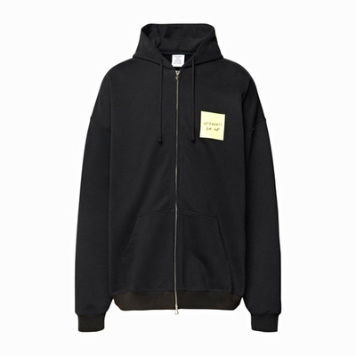 Vetements Herren Zip-Hoodie Kapuzenpullover Schwarz Gr. M Baumwolle Logo