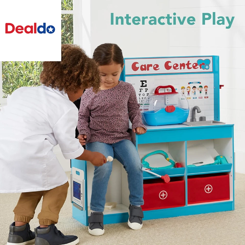 Pretend Play Doctor'S Office, Wooden Medical Center Toy Set for Kids W/Carrying  - Image 2 of 4