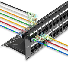 48 Port Cat6 Patch Panel w/ Coupler Keystone, 10G No Punch Down, 19 Inch Rack 2U