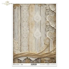 Delicate Lace #1 | A4 Rice Paper | Paper for Decoupage | ITD Collection