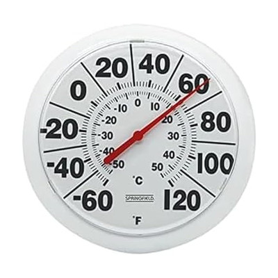 Springfield Indoor Outdoor Big and Bold Dial Thermometer, Wireless Thermometer w