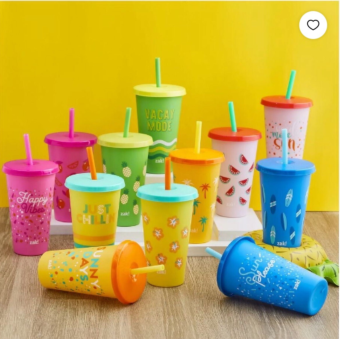 Zak Designs 25-oz. Color-Changing Tumbler 12-Pack Set Reusable