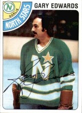 Gary Edwards Signed Autographed 1978-79 Topps card Minnesota North Stars