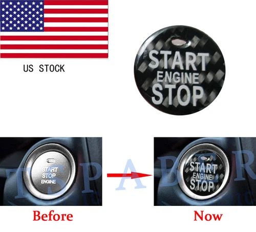 Engine Start Stop Button Cover Carbon Fiber Sticker Trim For Mazda 3 6 CX-3 CX-5