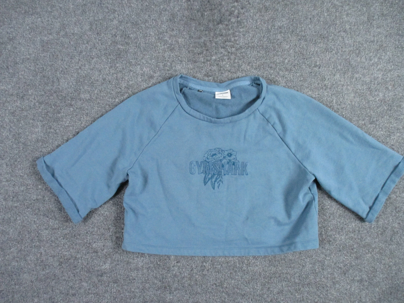 gymshark short sleeve floral graphic cropped sweatshirt