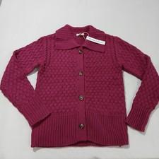 For Love and Lemons Florence Cardigan Small NWT Pink Flap Collar Basket Weave