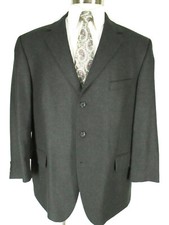 John W Nordstrom Mens Charcoal 3 Btn Loro Piana Cashmere Blazer 46R Canada Made
