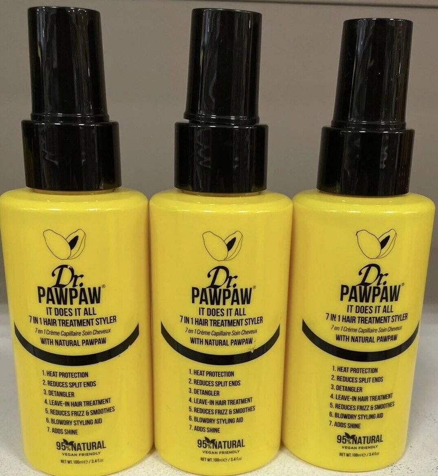 3 x Dr Paw Paw 7 In 1 Hair Treatment Styler, 100ml Bottles