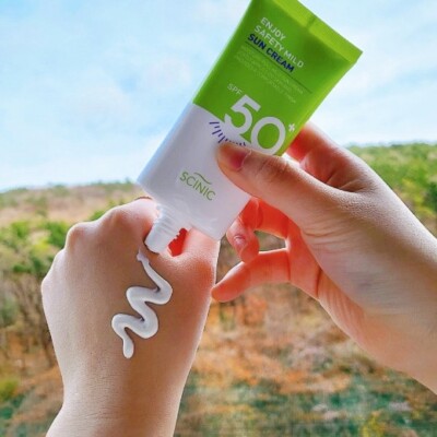SCINIC Enjoy Safety Mild Sun Cream SPF50+ PA++++ 50g VEGAN Sunscreen Sonnensc...