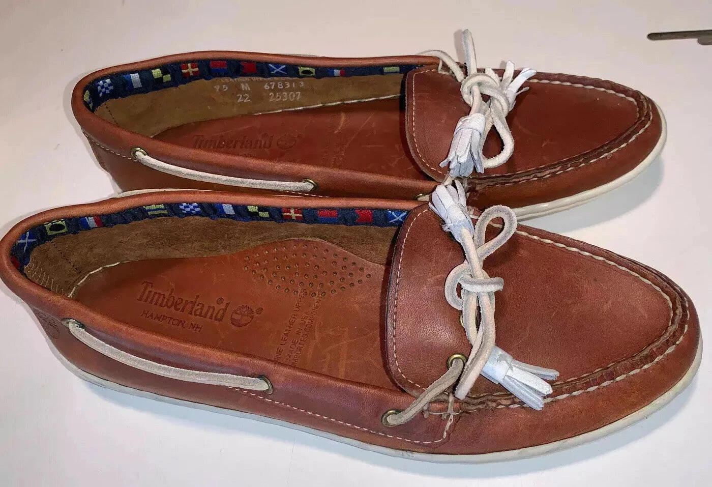 Timberland Hampton scarpe da donna in pelle e lino taglia 9 5 marrone USA