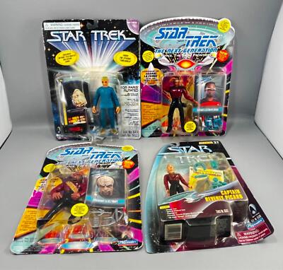 Vintage Playmates Star Trek Action Figures Worf Geordi Laforge Picard Tom Paris