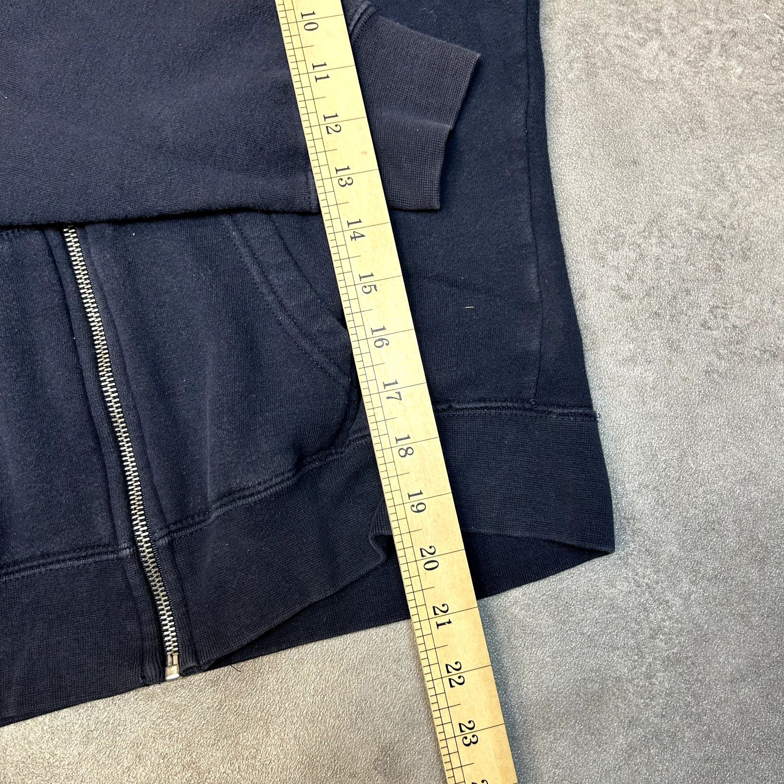 Dickies Hoodie Mens Medium Vintage Spellout Full-Zip Workwear Sweatshirt, Navy image 4