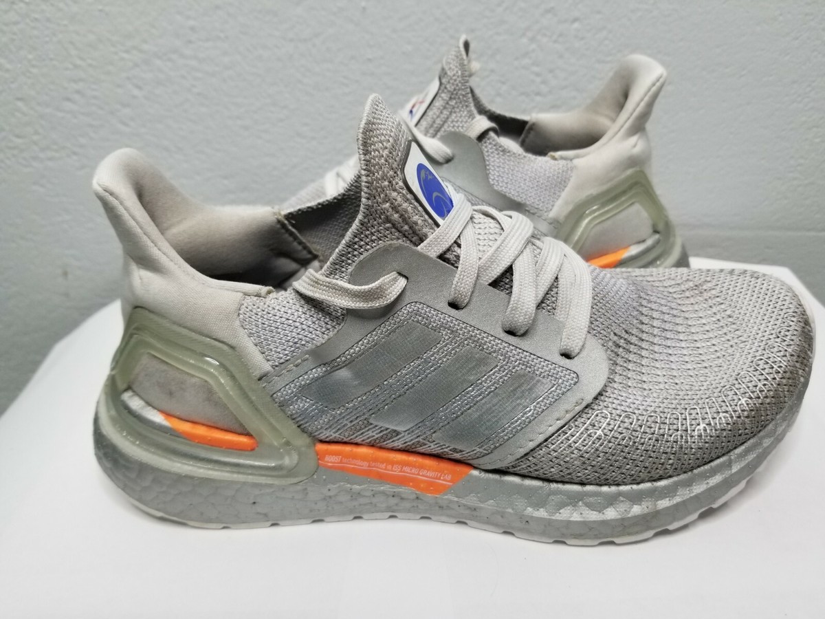 Boys Size 3.5 adidas UltraBOOST 20 Running Shoes White Dash Grey/Silver  Metallic