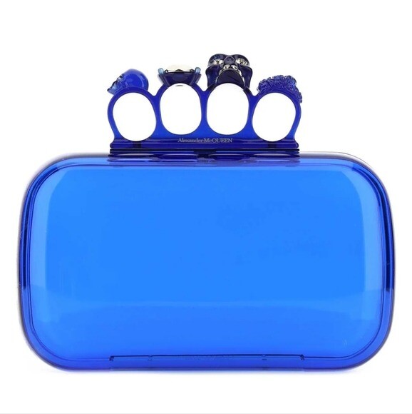 【関税・送料込み】MCQUEEN CLUTCHES Alexander McQueen Skull Four-Ring Clear Lucite Box Clutch in