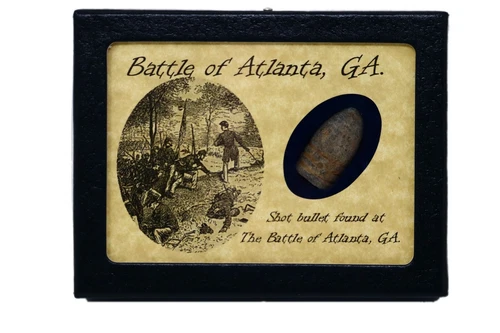 Shot Bullet from The Battle of Atlanta, Georgia with Display Case and COA