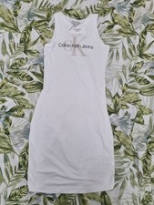 Image of Calvin Klein Jeans White Dress Brand New With Tags Uk Size XXS