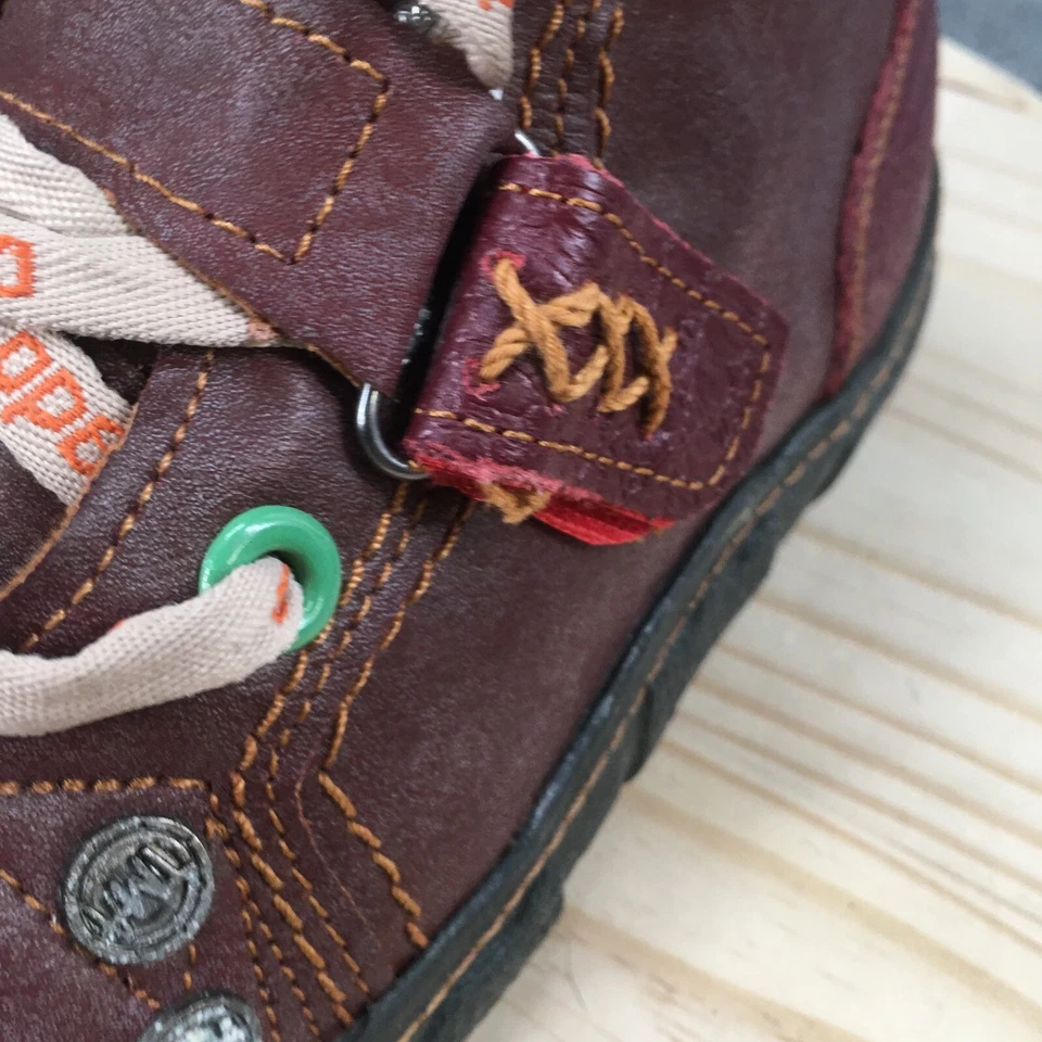 Botas Tma Eyes para mujer 37 con cordones media pantorrilla punta redonda forradas de piel sintética cómodas rojas Foto 4 de 4