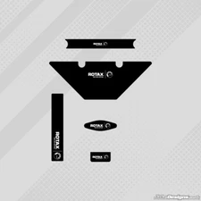 BLACK EUROPEAN STYLE MICRO ROTAX RADIATOR STICKER KIT - KARTING