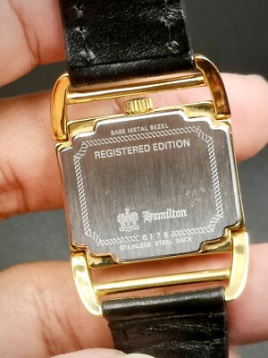 HAMILTON ハミルトン 6176 コントアー クォーツ 腕時計 スクエア Vintage HAMILTON 6176 lady quartz watch. Square body. Gold color