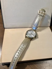 Timex Water Resistant Watch Goldtone Champagne Colored Leather Band TW2P99300