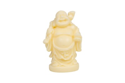 Cute Decorative Resin Off White Buddha Figurine 2''
