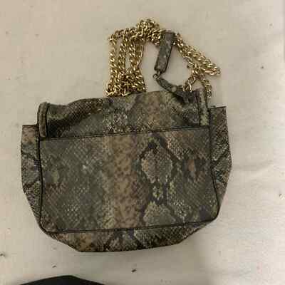 Valentino Snake Print Gold Chain Strap Leather Shoulder Bag Womens  Crossbody
