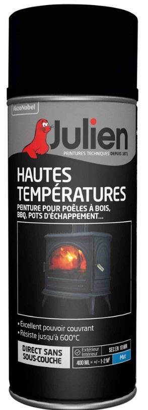 Spray Vernice Alta Temperatura 600°C Nero 400ML Julien