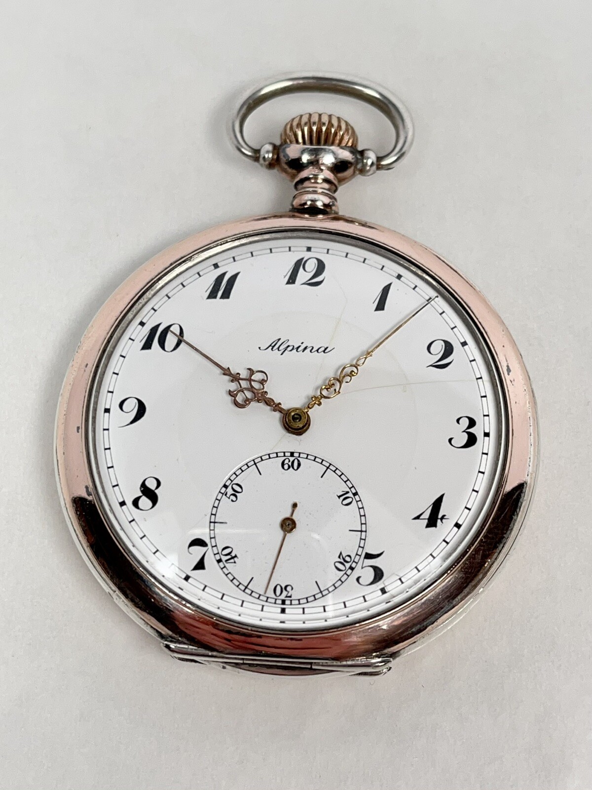 ALPINA Taschenuhr 800 Silber VAU 1111 Schwanenhals Regulage 50,6mm