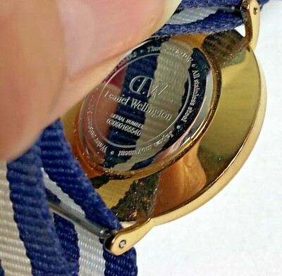 DANIEL WELLINGTON Diamond Dial Watch w/ Blue & White Band | eBay display picture 2