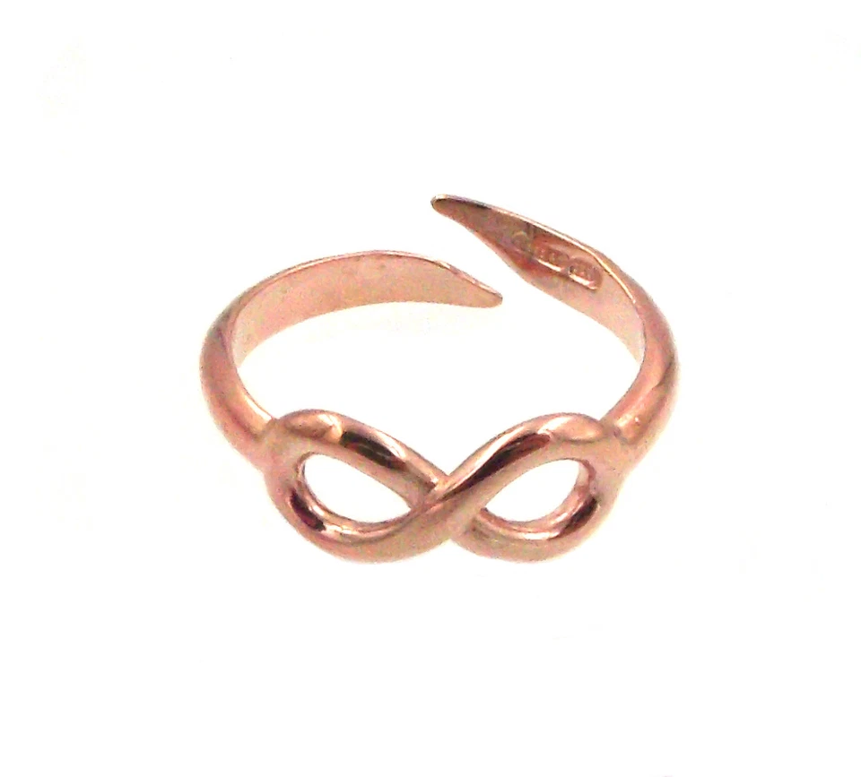 Anello infinito argento 925 rosa regolabile infinity ring regalo donna ragazza - Immagine 4 di 4