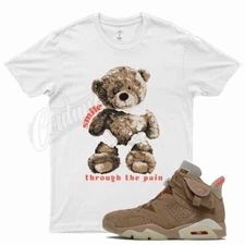 White SMILE T Shirt for J1 6 British Khaki Travis Scott Cactus Jack 4