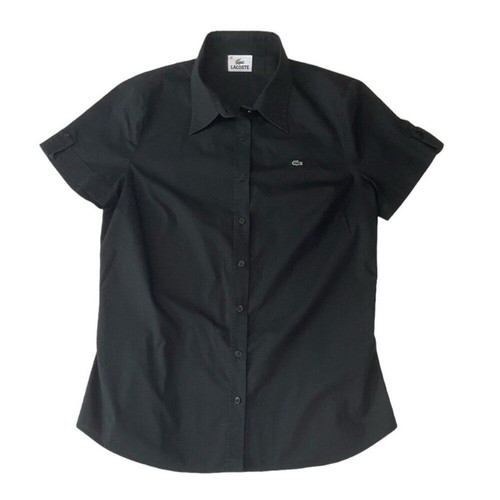Lacoste Women’s Black Short Sleeve Button Up Shirt Size 42 eBay