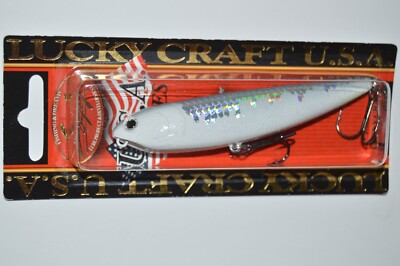 lucky craft sammy 100 topwater lure 4'' 1/2oz floating white flash