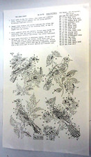 Artex Bird Pictures Lot Of Four On One Sheet + Instruct / Blank & Ready To Paint