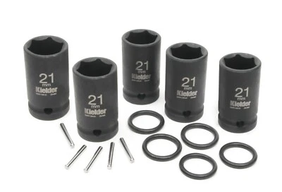 Kielder 1/2" 21mm Scaffolder Impact Socket (52mm Long) with Pin & O-Ring (5 PK)