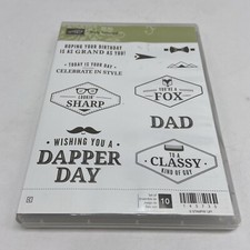Stampin' Up Truly Tailored Birthday Dad Classy Rubber Stamp Set