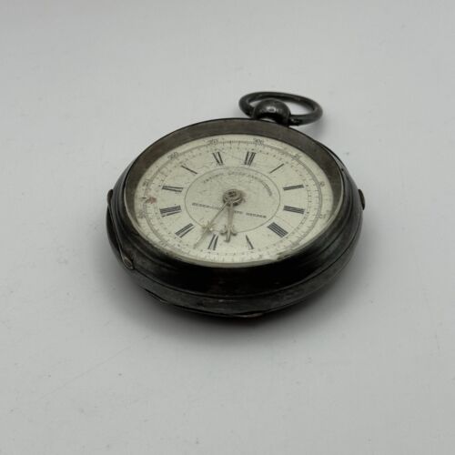 60mm Sterling Silver Patent Lever Chronograph Greenwich Time Keeper TO RESTORE - Picture 8 of 24