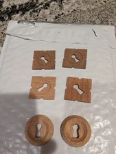 Victorian Eastlake Keyhole Covers, Oak And Walnut