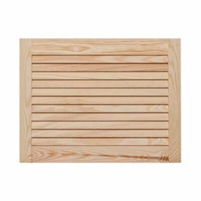 Open Louvre Door, Natural Clear Pine Wood Door, Wardrobe, Slatted Cupboard Door 