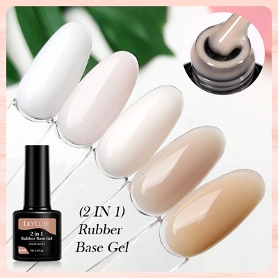 LILYCUTE Rubber Base Gel 7ml Soak Off Self Leveling UV Nagellack Glitter Gel DIY