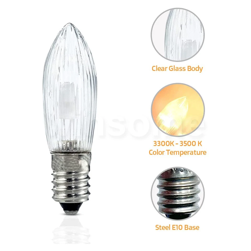 3x Candle Light Bulb Screw in Candle Arch Bridge Light 3w 34v Replacement Bulbs - Image 3 of 4