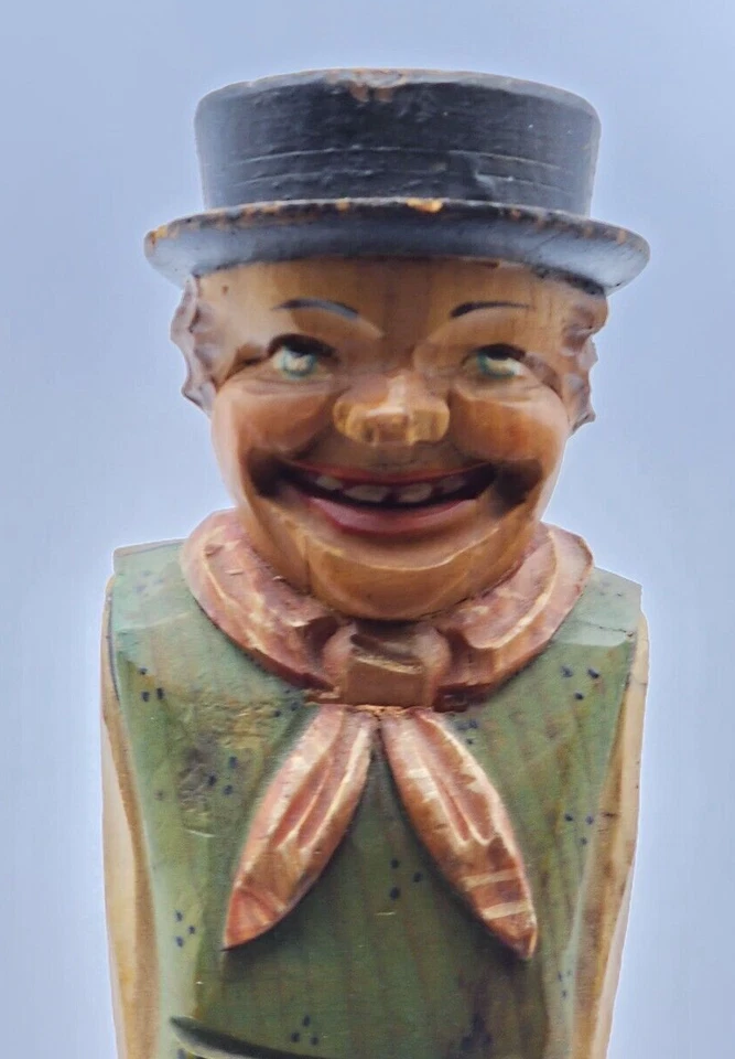 Black Forest? Anri? Swiss? Wooden Happy (Tipsy) Man Nutcracker - Image 2 of 4