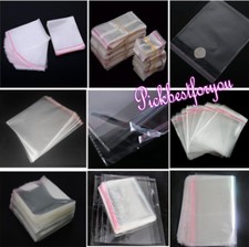 200pcs 2''-22'' Resealable Opp Plastic Self Adhesive Seal Bag Tracking MV75 QL